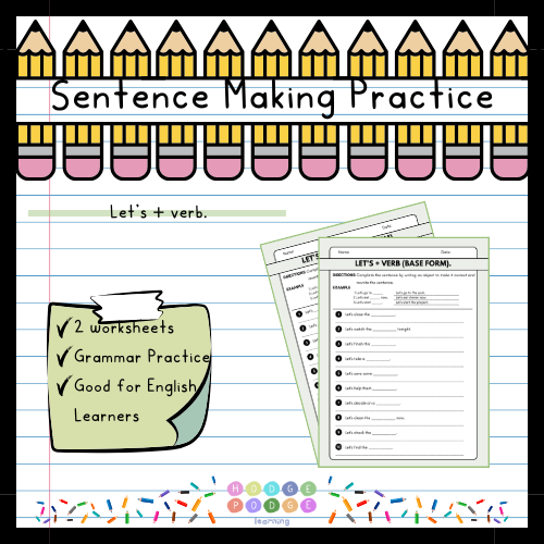 Let's + Verb (Suggestion) Worksheet [Digital Download]