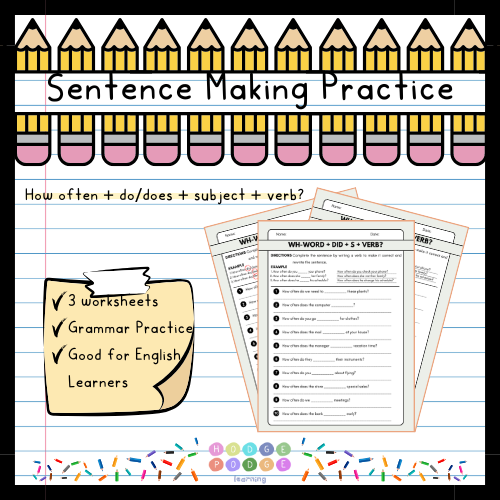 How often + do/does + S + V? (WH-Question 'Frequency') Worksheet [Digital Download]